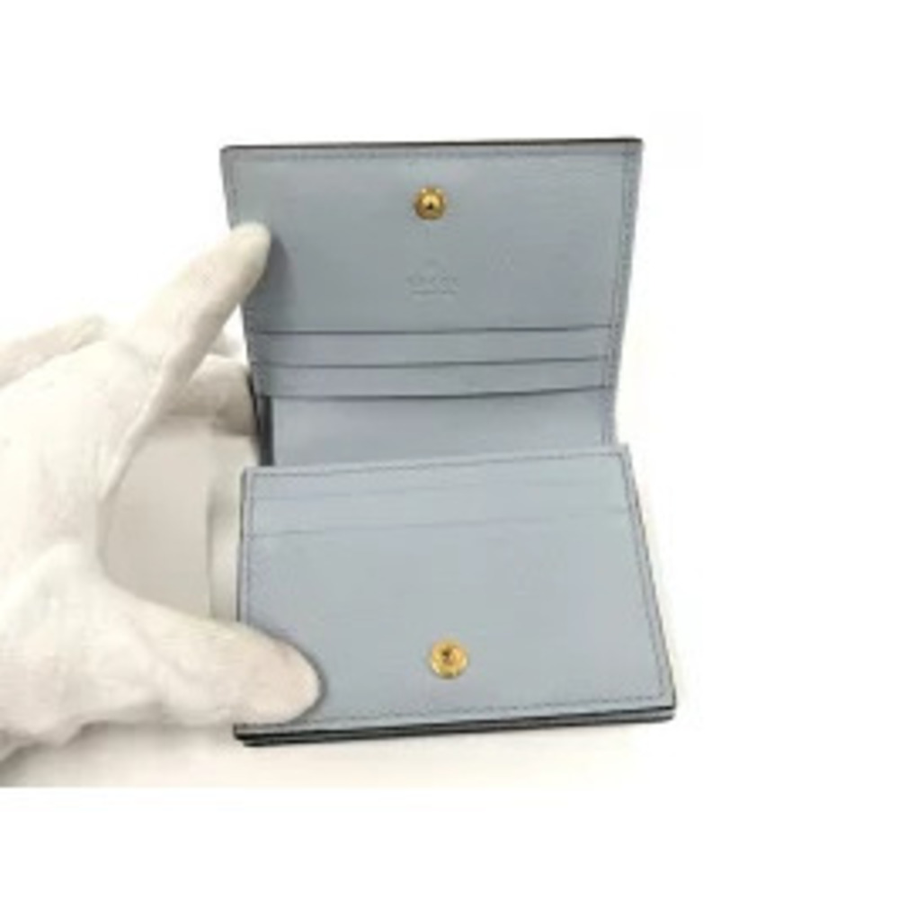 GUCCI Bi fold Wallet GG Supreme Ice Cream Leather Blue - Picture 2 of 8